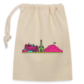 Silhouette du château de la ligne urbaine d’Édimbourg Art moderne en ligne - Sac cadeau en coton avec cordon (14 x 20 cm) - nature - Devant