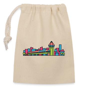Lucerne City Skyline Chapel Bridge Line Art - Closable cotton gift bag (14x20cm) - nature - Front