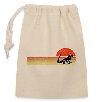 Dragon barbu rétro vintage - Sac cadeau en coton avec cordon (14 x 20 cm) - nature - Devant