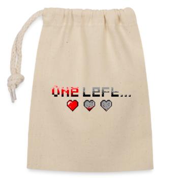 Pixel Art One Heart Left - Verschließbarer Geschenkbeutel aus Baumwolle (14x20cm) - Natur - Vorne