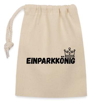 Parking king - Closable cotton gift bag (14x20cm) - nature - Front