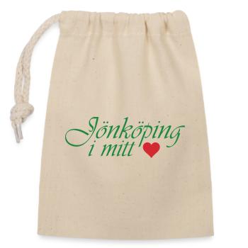 Jönköping in meinem Herzen - Verschließbarer Geschenkbeutel aus Baumwolle (14x20cm) - Natur - Vorne