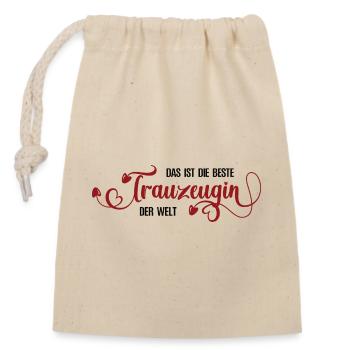Maid of Honor Best Friend Sister Wedding - Closable cotton gift bag (14x20cm) - nature - Front