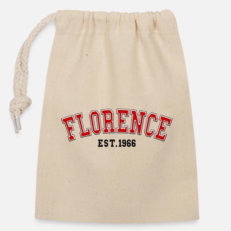 Florence Est. 1966 - Closable cotton gift bag (14x20cm) - nature