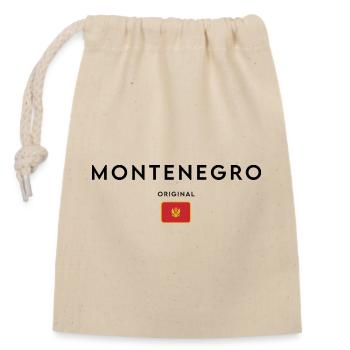 Montenegrinischer Stolz, minimalistisches, elegantes Design - Verschließbarer Geschenkbeutel aus Baumwolle (14x20cm) - Natur - Vorne