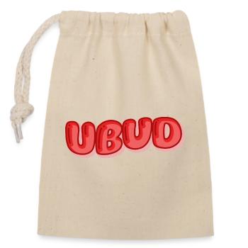 Ubud Bubble Font Design - Closable cotton gift bag (14x20cm) - nature - Front