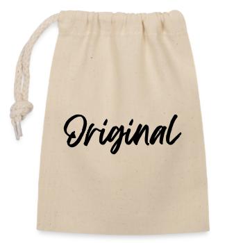 Original - Closable cotton gift bag (14x20cm) - nature - Front