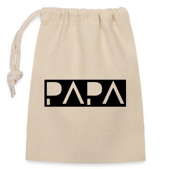 Papa  - Verschließbarer Geschenkbeutel aus Baumwolle (14x20cm) - Natur - Vorne