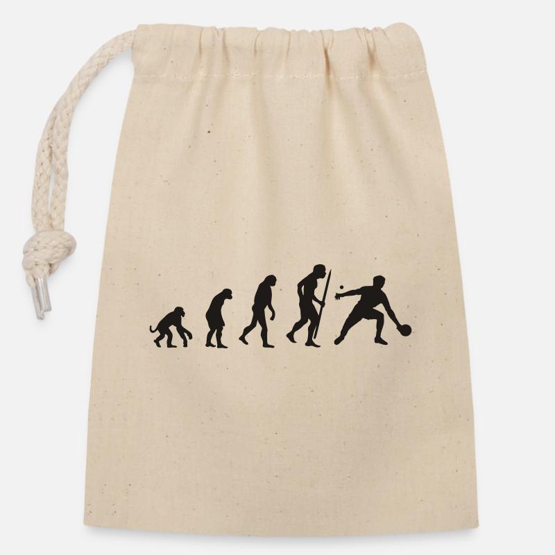 Evolution de ping-pong / tennis de table - Sac cadeau en coton avec cordon (14 x 20 cm) - nature