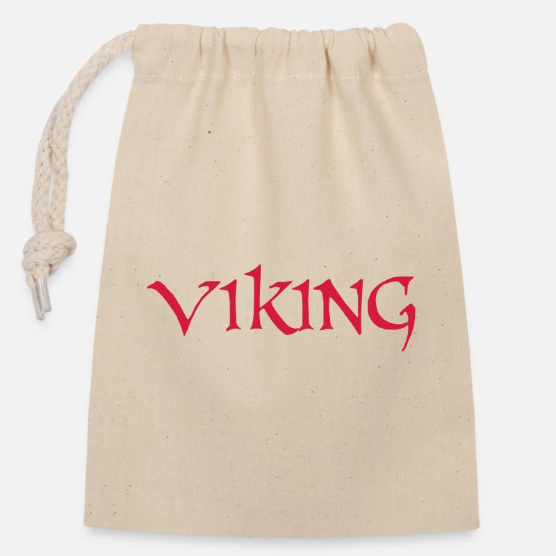 Viking - Closable cotton gift bag (14x20cm) - nature