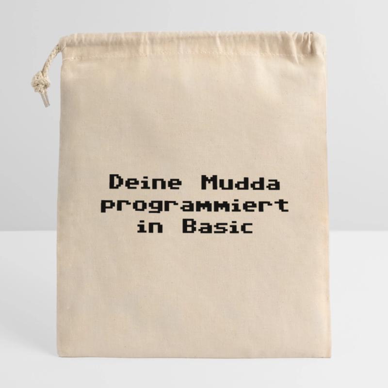 Deine Mudda programmiert in Basic Verschließbarer Geschenkbeutel aus Baumwolle (14x20cm)