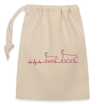 ecg cat - Closable cotton gift bag (14x20cm) - nature - Front