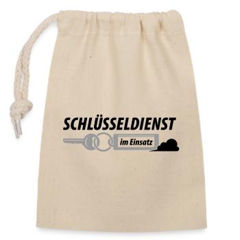 Schlüsseldienst im Einsatz - Verschließbarer Geschenkbeutel aus Baumwolle (14x20cm) - Natur - Vorne
