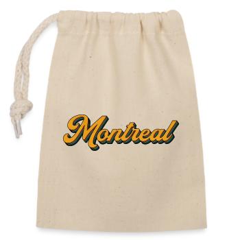Montreal Retro Script Multicolor Shadow - Verschließbarer Geschenkbeutel aus Baumwolle (14x20cm) - Natur - Vorne
