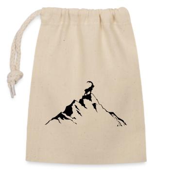 Goat - Mountain - (3) - Closable cotton gift bag (14x20cm) - nature - Front