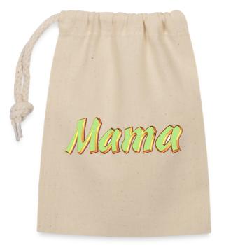 Kosename Mama 3D Style - Verschließbarer Geschenkbeutel aus Baumwolle (14x20cm) - Natur - Vorne