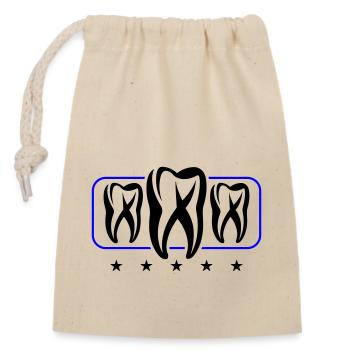 Icône de dentiste dentaire - Sac cadeau en coton avec cordon (14 x 20 cm) - nature - Devant