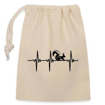 Heartbeat for children squirrels - Closable cotton gift bag (14x20cm) - nature - Front