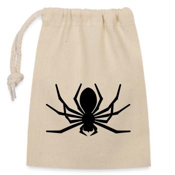 Spinne - Verschließbarer Geschenkbeutel aus Baumwolle (14x20cm) - Natur - Vorne
