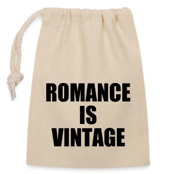 romance is vintage - Closable cotton gift bag (14x20cm) - nature - Front