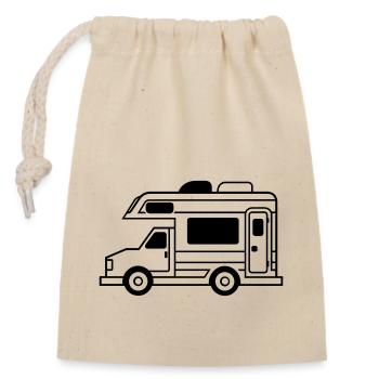 camping car - Sac cadeau en coton avec cordon (14 x 20 cm) - nature - Devant