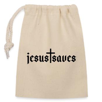 Jésus sauve - Sac cadeau en coton avec cordon (14 x 20 cm) - nature - Devant