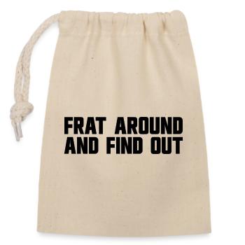 Connect and find out - Closable cotton gift bag (14x20cm) - nature - Front