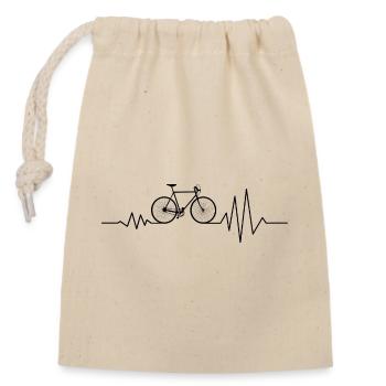 Croquis de vélo vif dans la conception de battement de cœur - Sac cadeau en coton avec cordon (14 x 20 cm) - nature - Devant