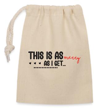 Logo Joyeux Rouge Script Sur Noir - Sac cadeau en coton avec cordon (14 x 20 cm) - nature - Devant