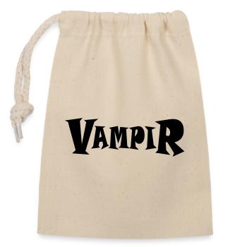 VAMPIR - Verschließbarer Geschenkbeutel aus Baumwolle (14x20cm) - Natur - Vorne