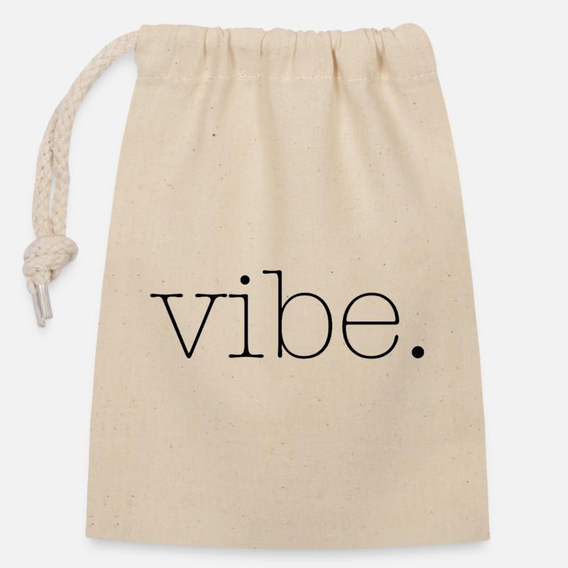 vibe - Closable cotton gift bag (14x20cm) - nature