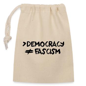 More Democracy No Fascism Anti-Fascist - Closable cotton gift bag (14x20cm) - nature - Front