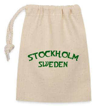 Stockholm 1252 Sweden - Closable cotton gift bag (14x20cm) - nature - Front