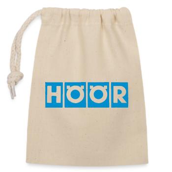 Höör Skåne Sky Blue - Verschließbarer Geschenkbeutel aus Baumwolle (14x20cm) - Natur - Vorne