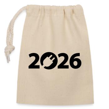 Electrician 2026, Electronics Technician 2026 - Closable cotton gift bag (14x20cm) - nature - Front