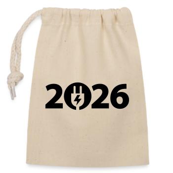 Electrician 2026, Electronics Technician 2026, Electricity 2026 - Closable cotton gift bag (14x20cm) - nature - Front