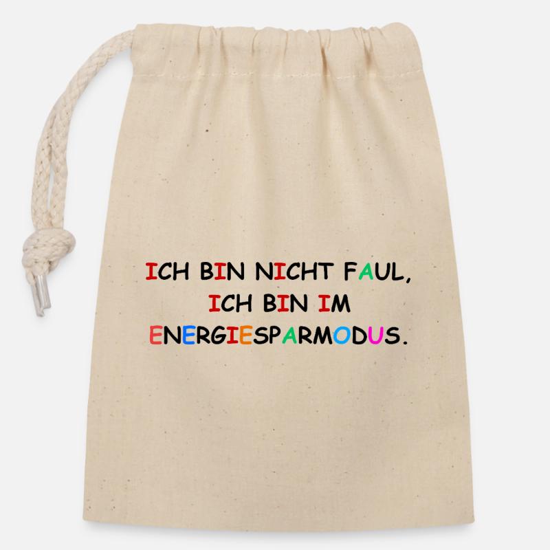 Buntes Buchstaben-Mosaik - Verschließbarer Geschenkbeutel aus Baumwolle (14x20cm) - Natur