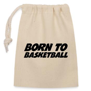 Né pour le Basketball - Sac cadeau en coton avec cordon (14 x 20 cm) - nature - Devant