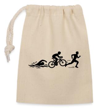 Triathlon Silhouette Sport - Sac cadeau en coton avec cordon (14 x 20 cm) - nature - Devant