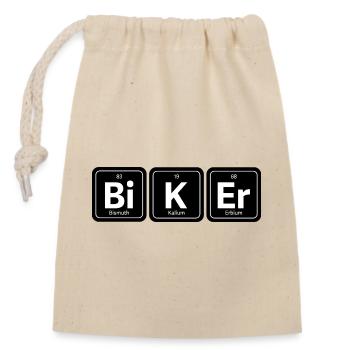 Bi K Er Biker - Verschließbarer Geschenkbeutel aus Baumwolle (14x20cm) - Natur - Vorne