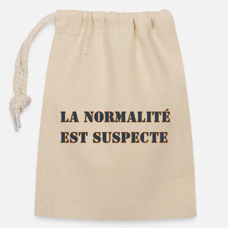 NORMALITY IS SUSPECT - Closable cotton gift bag (14x20cm) - nature