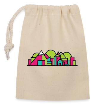 Dornbirn City Skyline Red House Moderne Linienkunst - Verschließbarer Geschenkbeutel aus Baumwolle (14x20cm) - Natur - Vorne