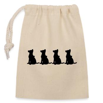 German Shepherd - Closable cotton gift bag (14x20cm) - nature - Front