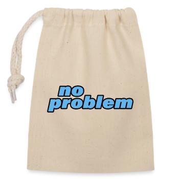 no problem - Closable cotton gift bag (14x20cm) - nature - Front