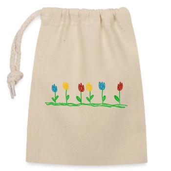 Garten Blumen Natur Gärner Blumenbeet - Verschließbarer Geschenkbeutel aus Baumwolle (14x20cm) - Natur - Vorne