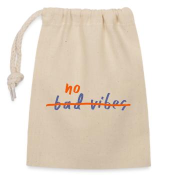 No Bad Vibes Positive Denkweise - Verschließbarer Geschenkbeutel aus Baumwolle (14x20cm) - Natur - Vorne