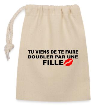 sctikers  - Sac cadeau en coton avec cordon (14 x 20 cm) - nature - Devant