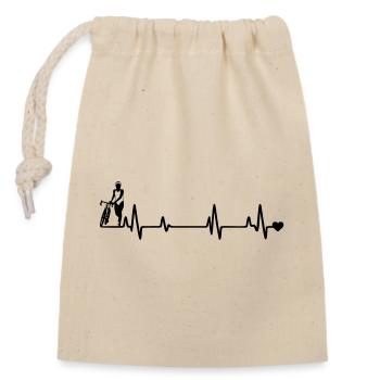 Bicycle - Closable cotton gift bag (14x20cm) - nature - Front