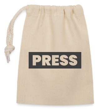 Conception de la presse en disant « PRESS » Journalistes d’information - Sac cadeau en coton avec cordon (14 x 20 cm) - nature - Devant
