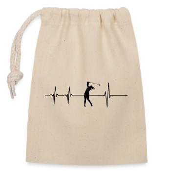 Golfer on Beat - Closable cotton gift bag (14x20cm) - nature - Front